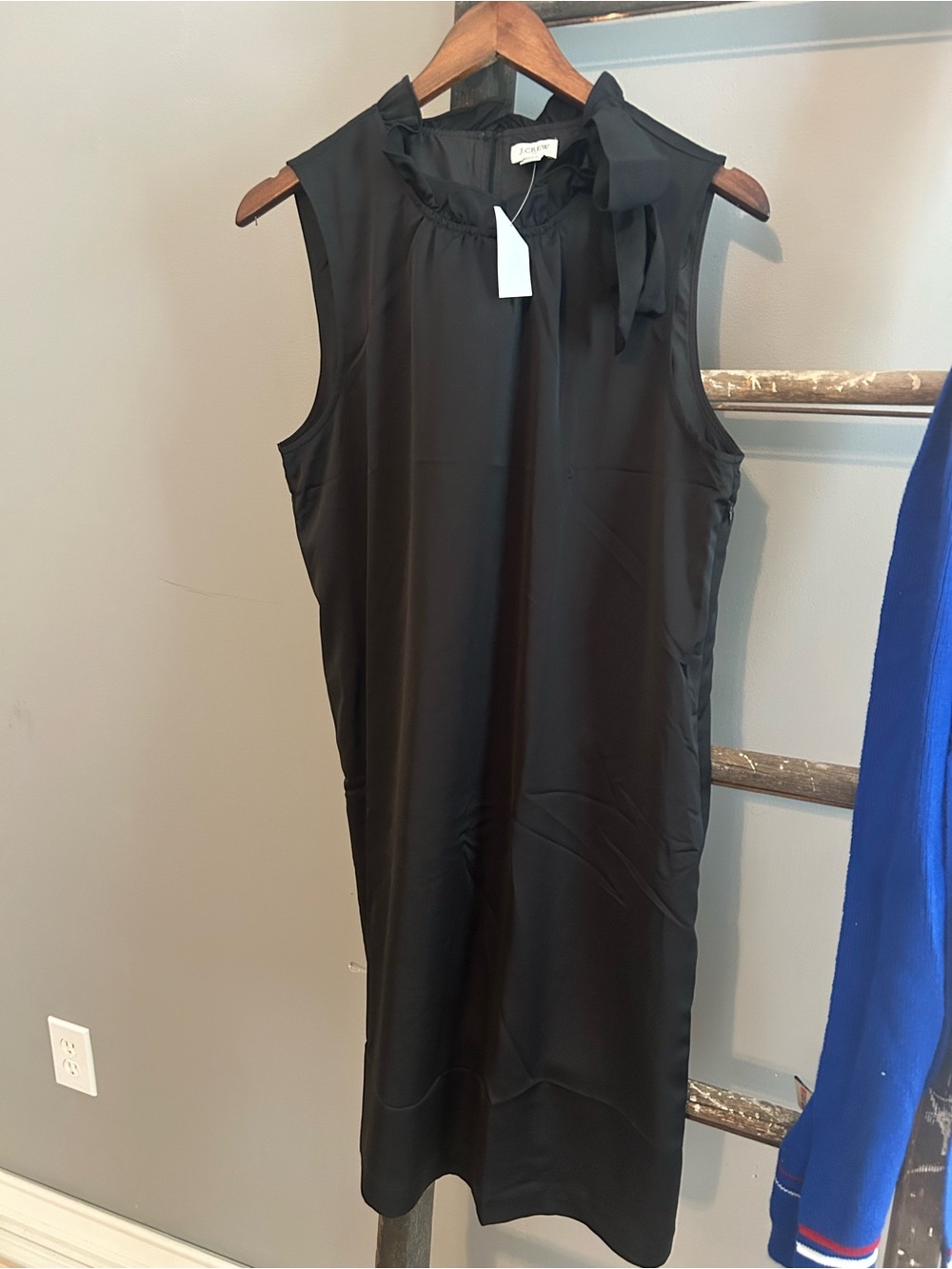 J.Crew Black Ruffle-Trim Dress